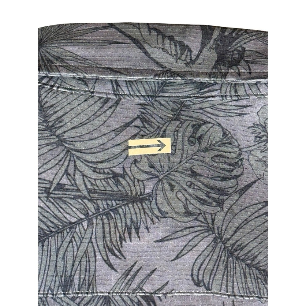 Projek Raw Mens XXL Tropical Parrot Print Button Up Shirt Gray Short Sleeve - Picture 5 of 10